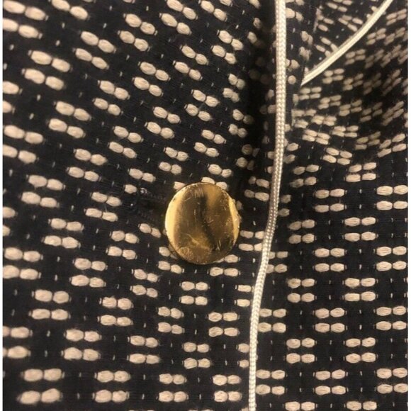 Juicy Couture Blazer Jacket Size 2‎ Navy Blue Tweed Knit Collared Coat Preppy - Picture 10 of 10